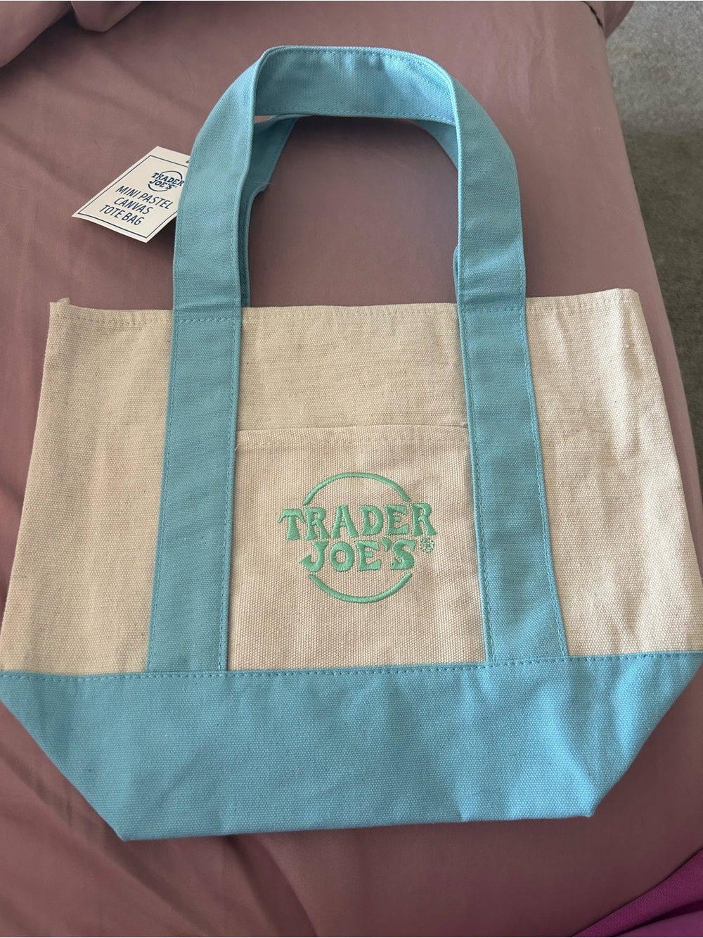 Trader Joe’s Mini Pastel Canvas Tote Bag